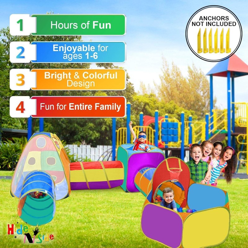 Gift for Toddler Boys & Girls, Ball Pit, Play Tent and Tunnels for Kids, Best Bi3