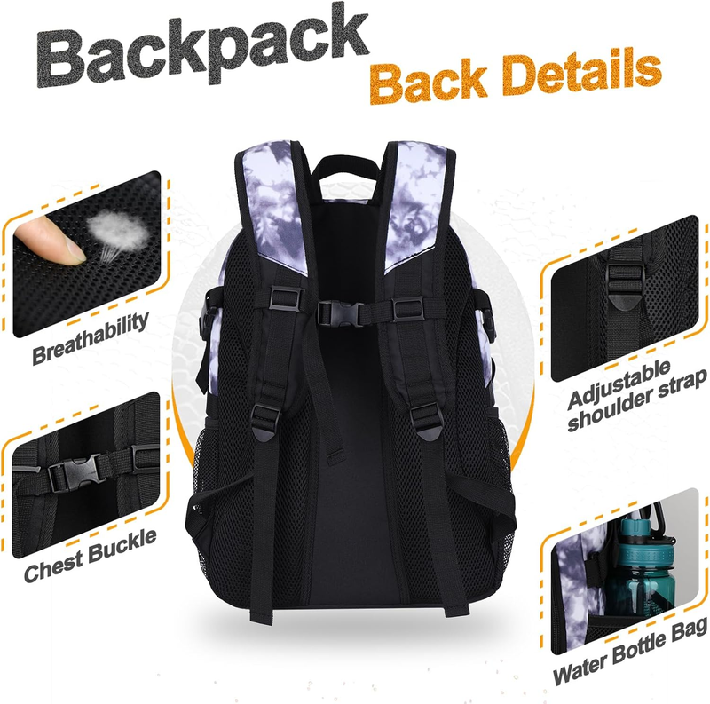 Soccer Basketball Backpack w/ Ball & Shoe Compartment Sports Travel Bag4