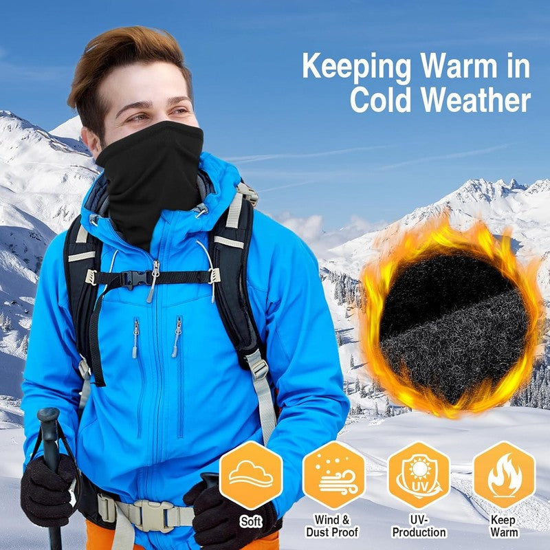 2 Pack Winter Neck Gaiter Warmer for Men&Women,Windproof Face Cover Fleece Face 1