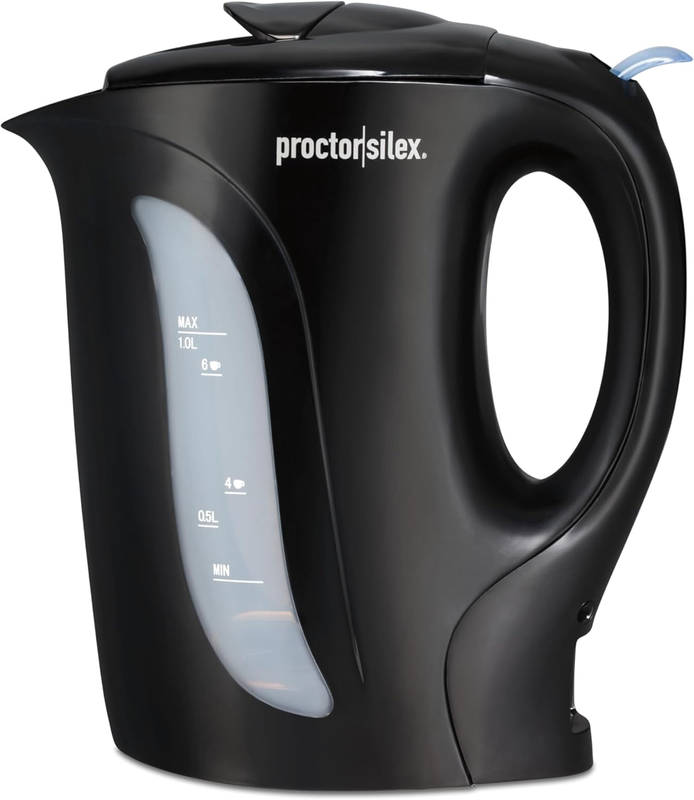 Electric Tea Kettle 1L 1000W Fast Boil Auto Shut Off Boil Dry Protection Black8