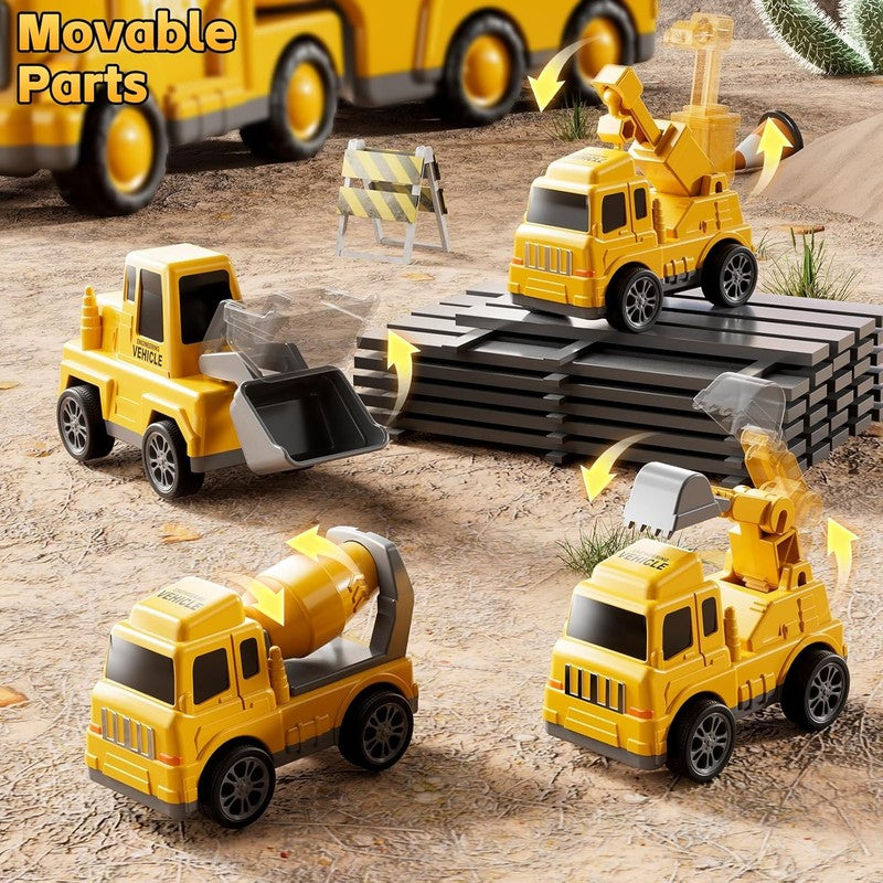 Construction Trucks Toys for 2 3 4 5 Years Old Boys   5 In 1 Carrier Transport V7