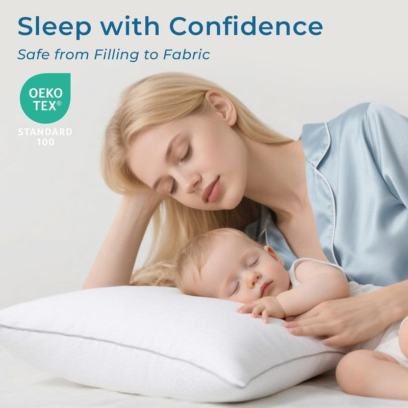 Pillows Queen Size Set of 2, Down Alt, Hotel Quality, for All Sleepers, Washable1
