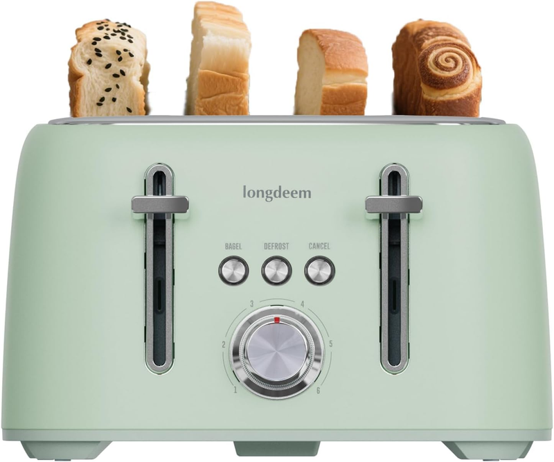 4 Slice Stainless Steel Toaster Extra Wide Slots High Lift 6 Family Kitchen9