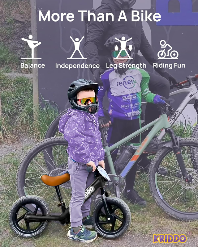 Toddler Balance Bike 12 Inch 2-5 Years Push Bike Custom Plate Black Kids1