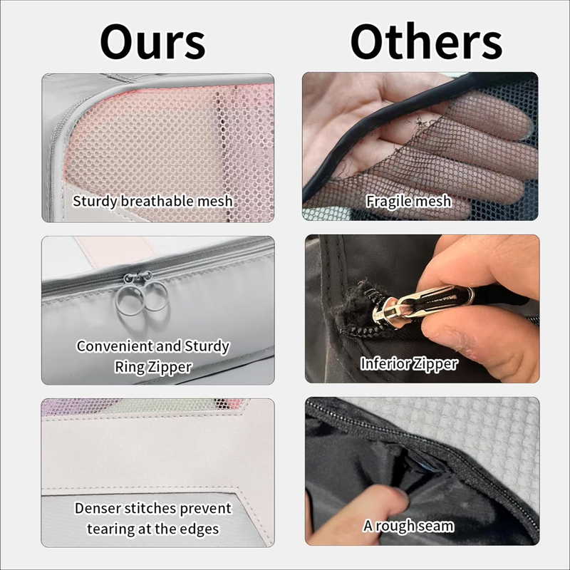 9 Piece Packing Cubes Set Travel Storage Organizer Toiletry Bag Gray4