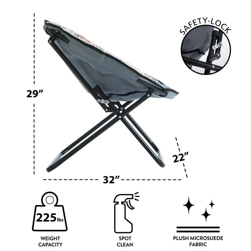 Folding Saucer Chair for Teens and Adults, Multi3