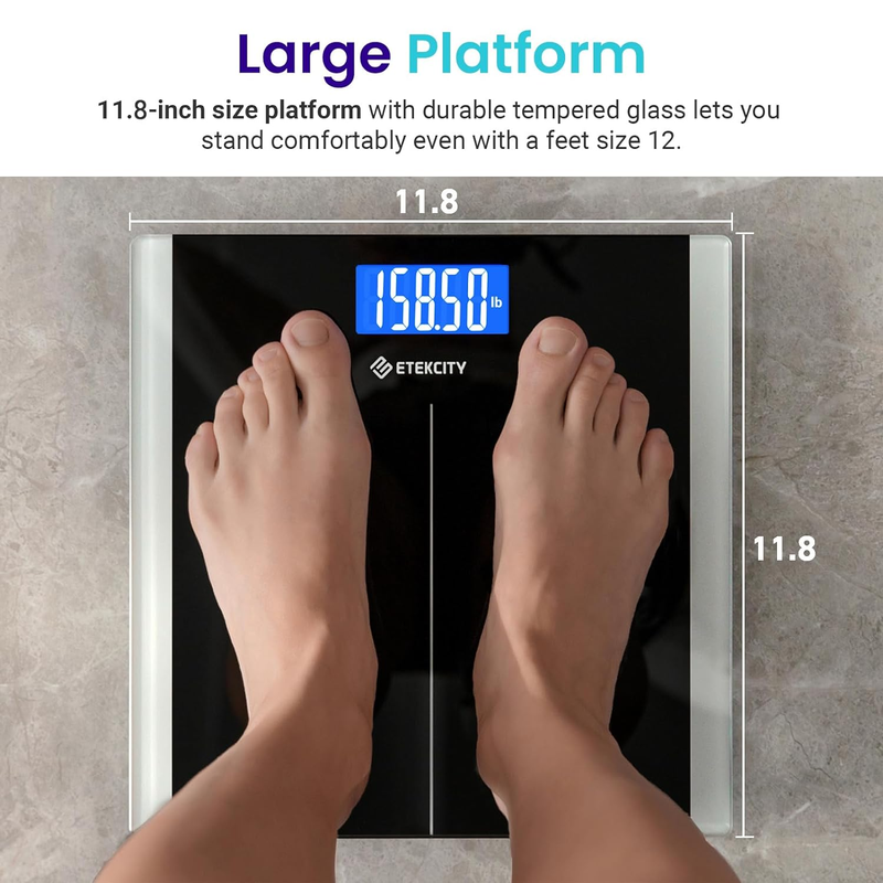 Bathroom Scale Digital Body Weight 400lb High Accuracy LCD Tempered Glass4