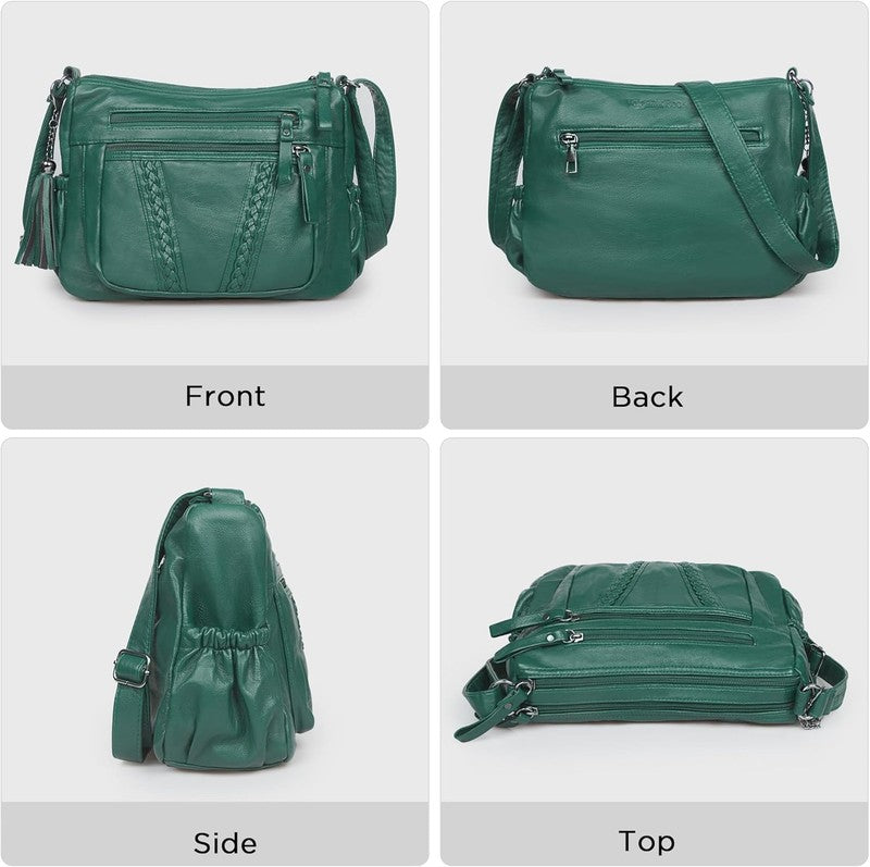 Women Crossbody Bag Tassel PU Leather Shoulder Handbag Purse Pocketbook3