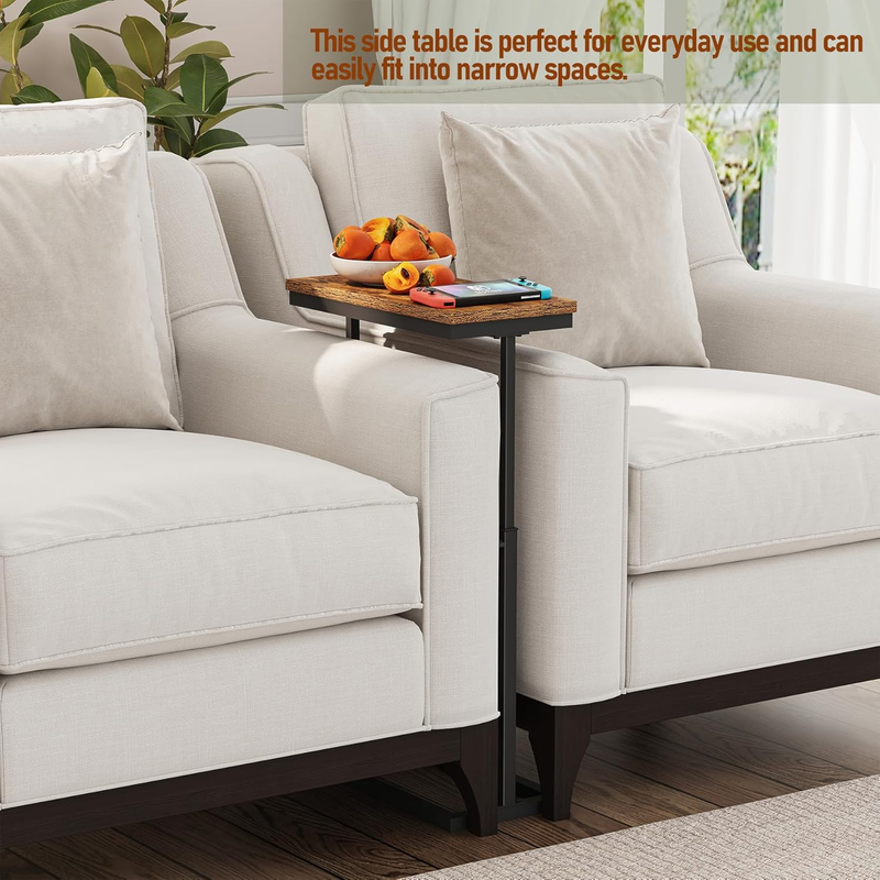 Brown End Table Side Table Tall Sofa Couch Table Living Room Bedroom3