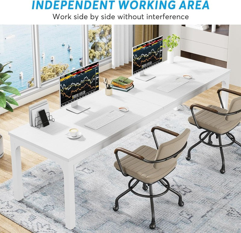 78.7'' Extra Long 2 Person Computer Desk Double Workstation Home Office4