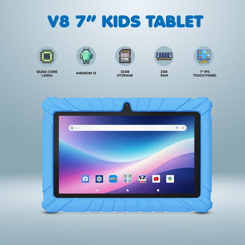 7" Kids Tablet 2025 Model with Epic! & Lingokids, Educational Android Tablet for3