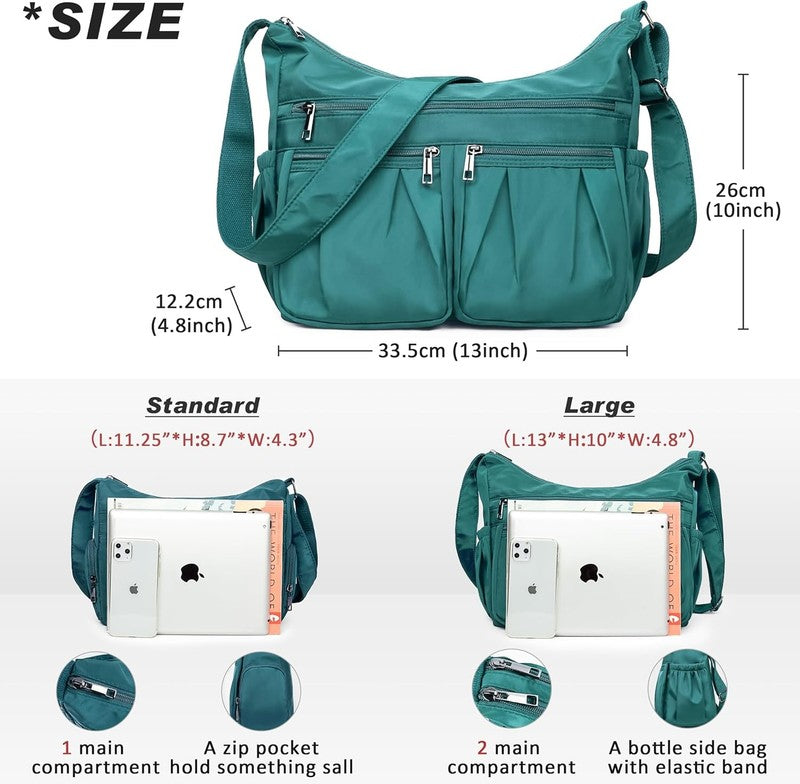 Women Crossbody Bag Waterproof Nylon Lightweight Shoulder Large Purse Handbag2