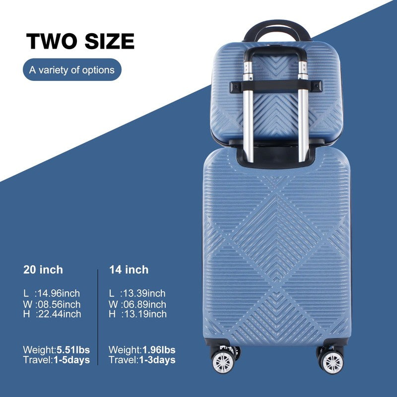 Luggage Sets 2 Piece Suitcase Set (14/20/)Hardside Suitcase with Spinner Wheels 2