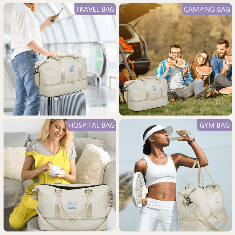 Weekender Bags for Women, Travel Duffel Bags with Shoe Compartment, Personal Ite5