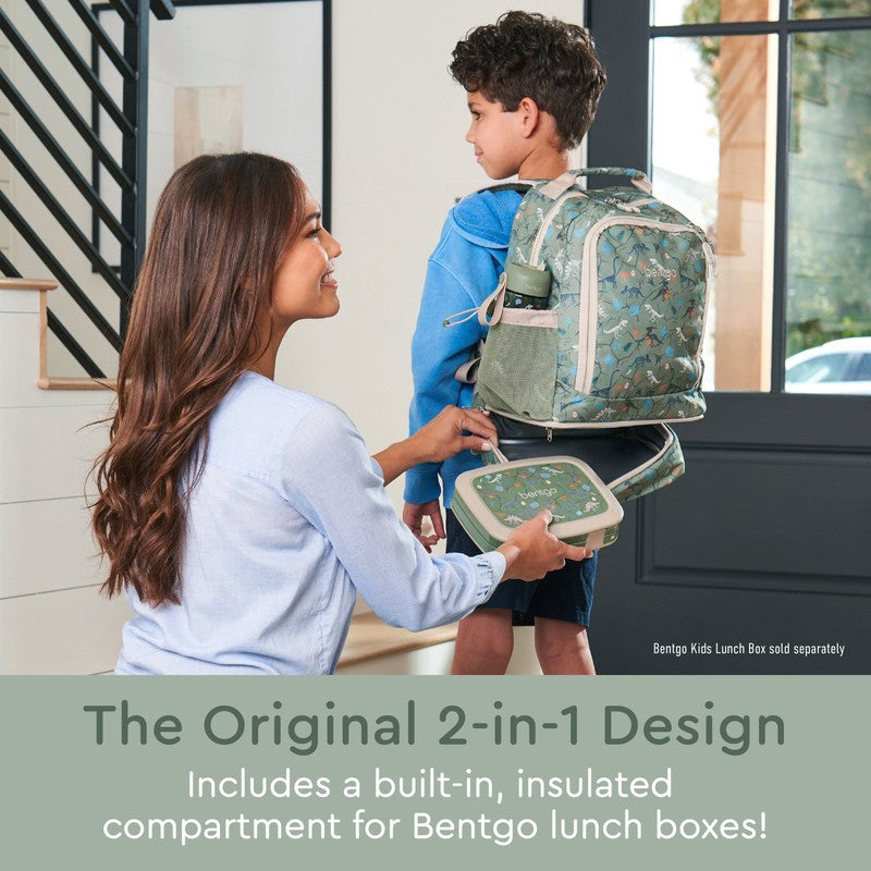 Kids Prints 2 In 1 Backpack & Insulated Lunch Bag   Dino Fossils1
