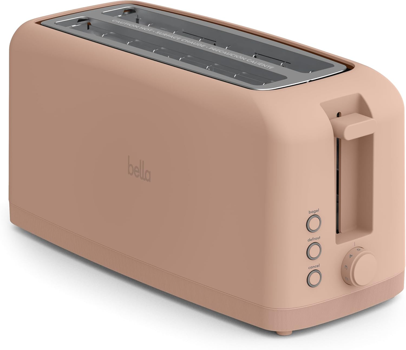 4 Slice Slim Toaster Long Slot 900W 6 Shade Sourdough Anti Jam Blossom10