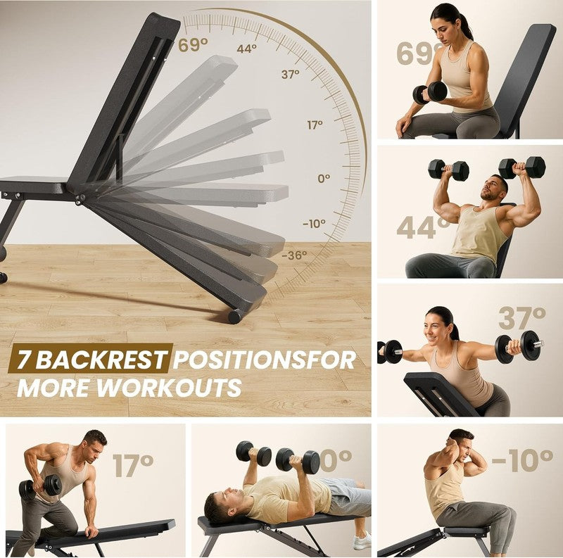 Adjustable Weight Bench Foldable Home Gym Workout Incline Decline Bench1