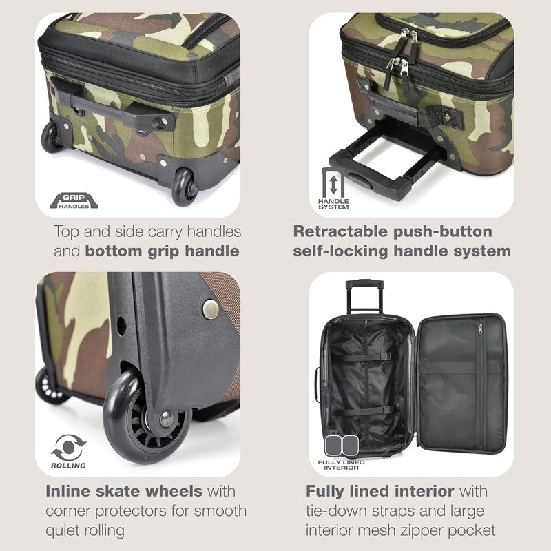 Rio Carry On Luggage, Lightweight Softside Suitcase Rolling 20" Carry on Luggage2