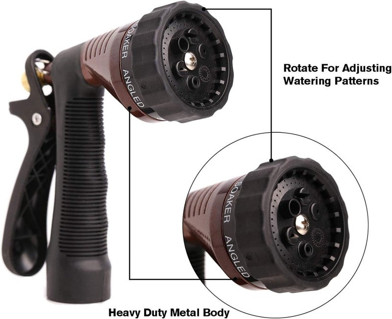 Adjustable Metal Garden Hose Nozzle with Spray Patterns for Plants & Cars4