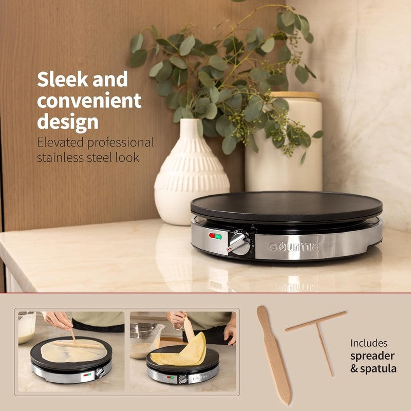 12" Electric Crepe Maker Nonstick Griddle Pancakes Omelets Stainless Steel5