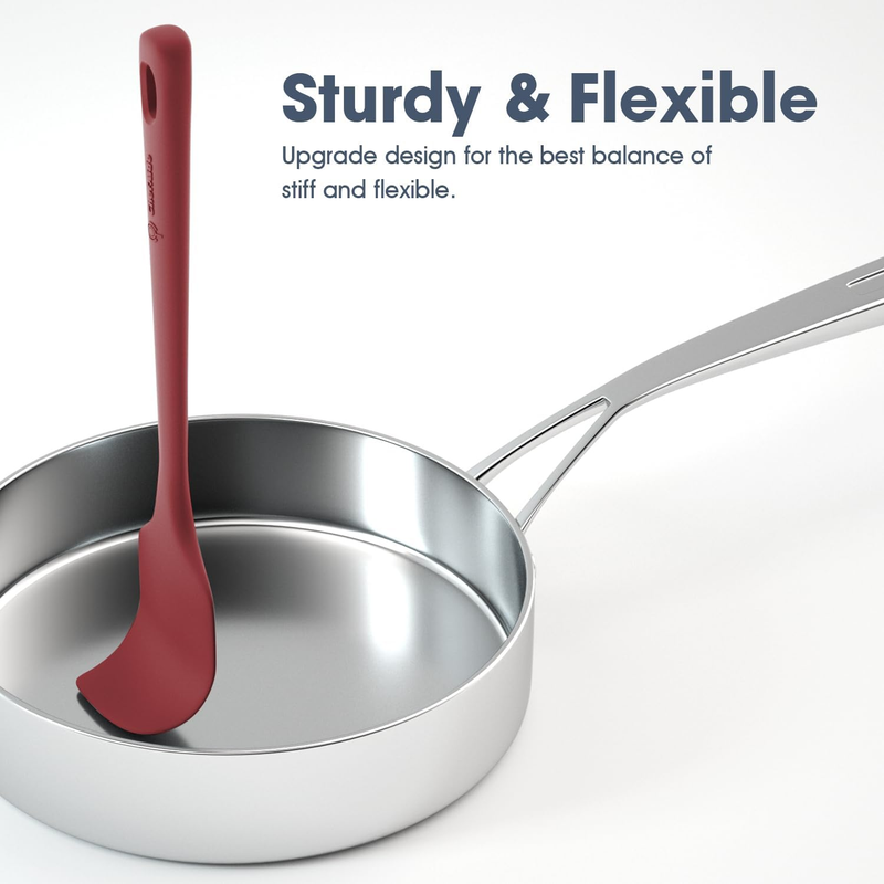 5 Piece Silicone Spatula Set Heat Resistant 600°F Nonstick Cookware3