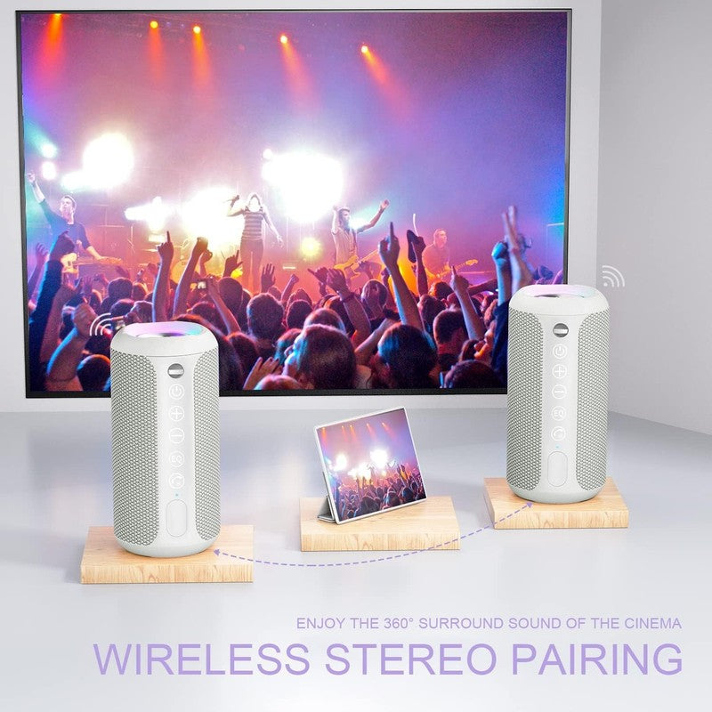 24W Bluetooth Speaker, IPX7 Waterproof, 30H Playtime, 66Ft Range, Dual Pairing2