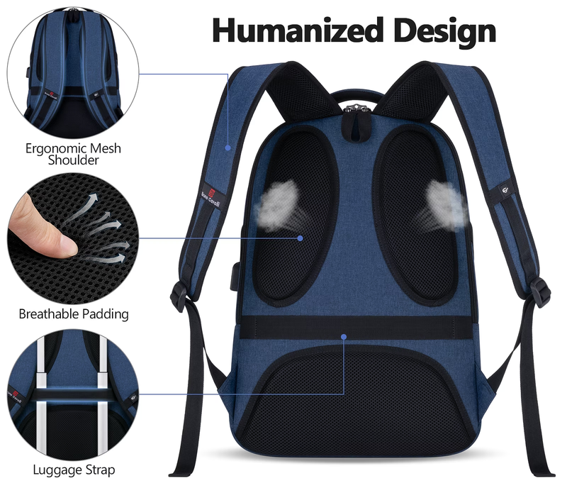 Laptop Backpack USB Charging Port Water Resistant Work Business Bag Men4