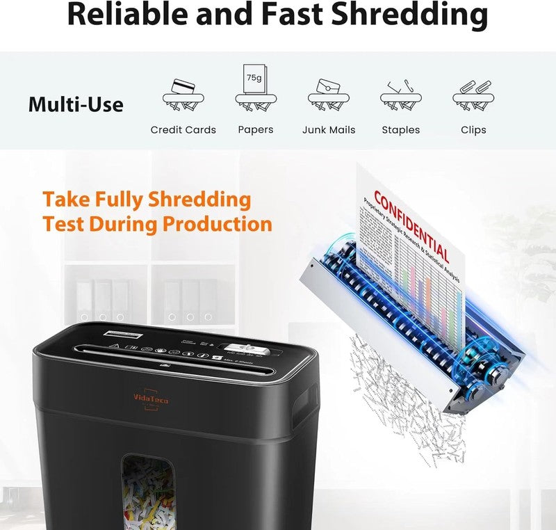 6 Sheet Cross Cut Paper Shredder P 4 Home Office Jam Proof Card/Staple/Clip5