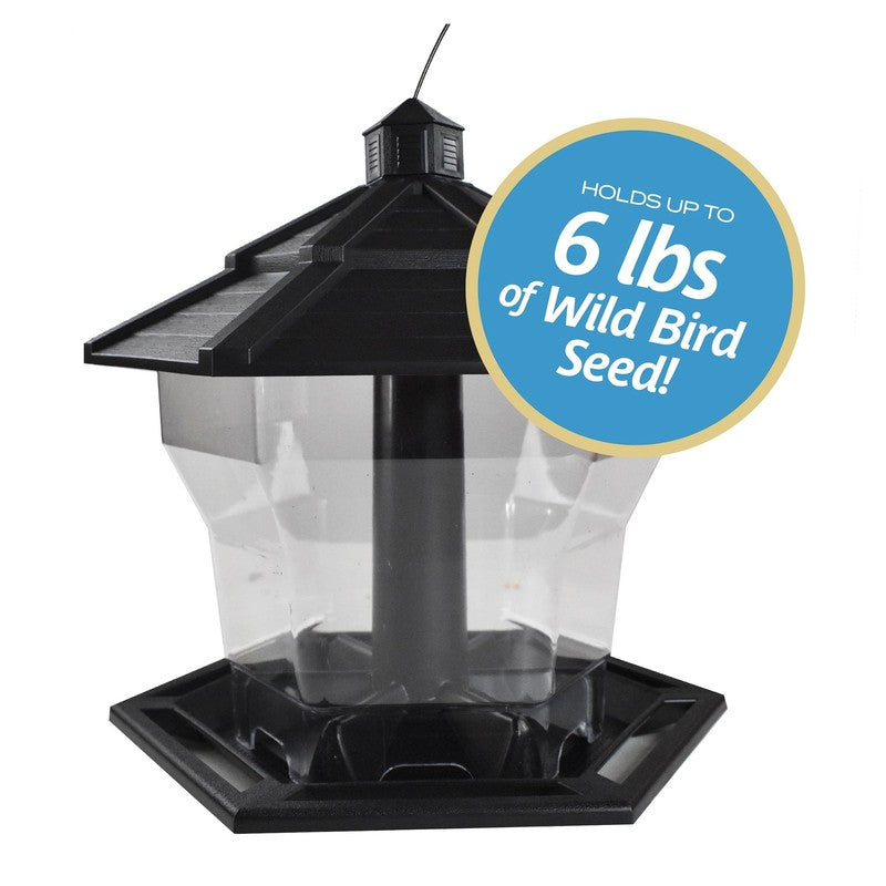 Earth Smart Black Recycled Plastic Hopper Bird Feeder, 6 lb Capacity, 11.5" Tall1