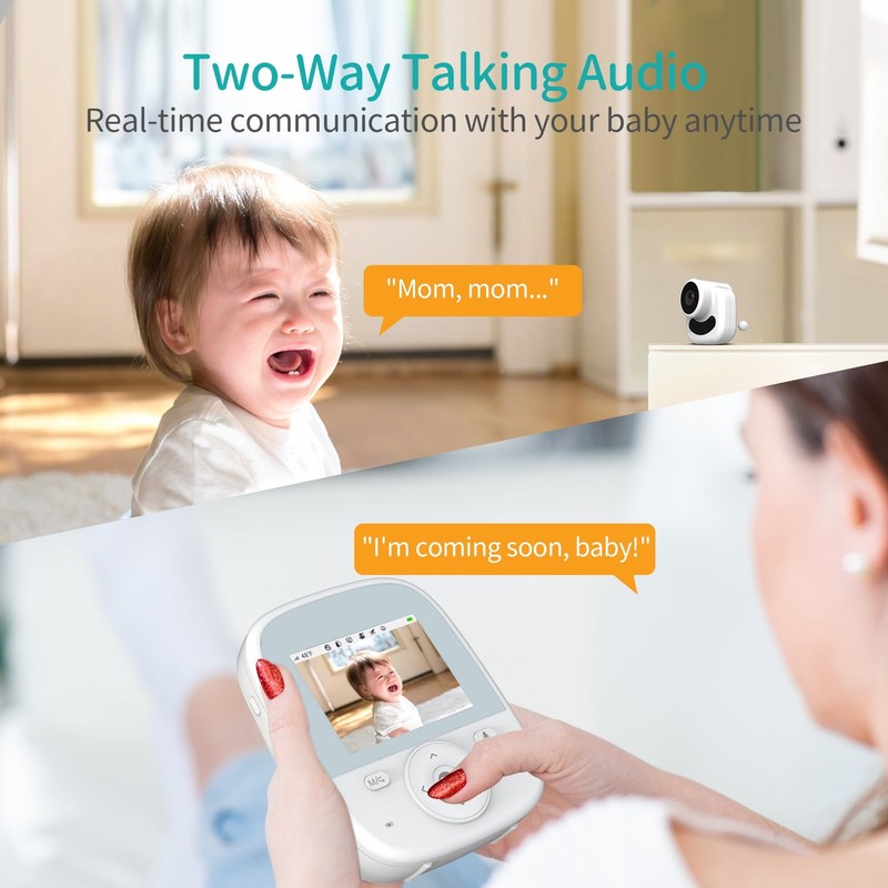 AI Smart 2.8 Video Baby Monitor  Camera & Audio with Cry Detection Night Vision7
