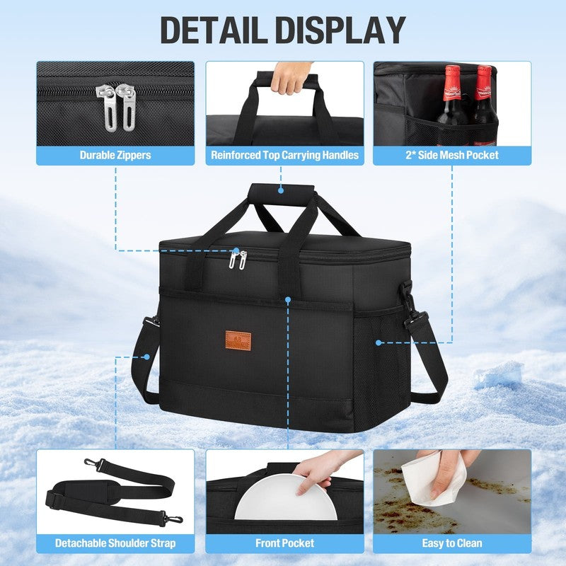 48 Can Collapsible Soft Cooler Bag   Insulated, Leakproof, Portable for Travel6