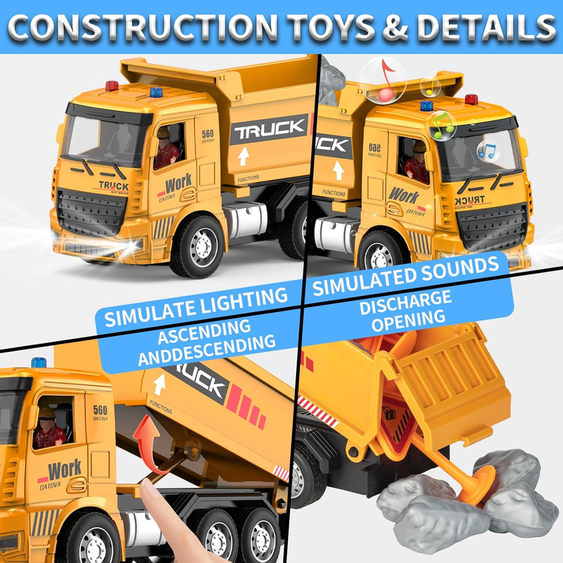 Remote Control Excavator Dump Truck Toy Set Construction Vehicles Kids4