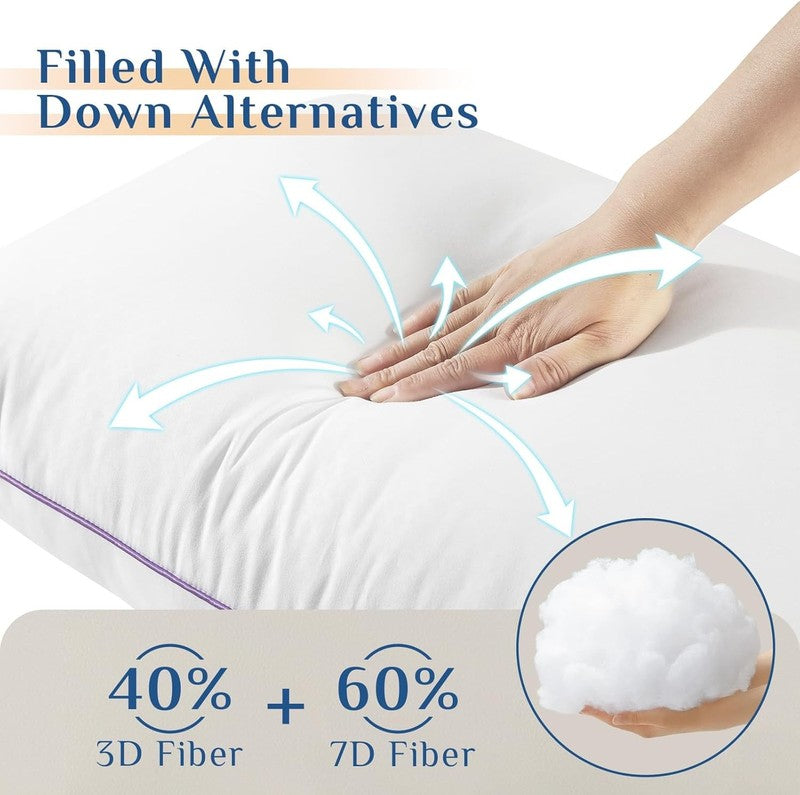 Pillows Queen Size Set of 2, Medium Support, Fluffy Hotel Quality for Sleepers2