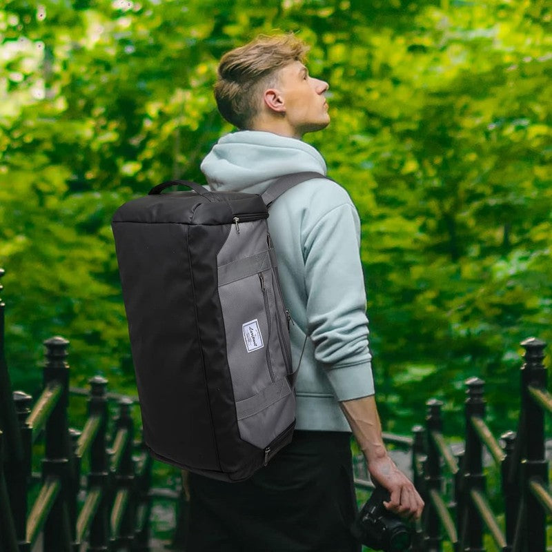 Travel Duffle Bag 40L Gym Weekender Backpack Wet Pocket Shoe Compartment Gray6