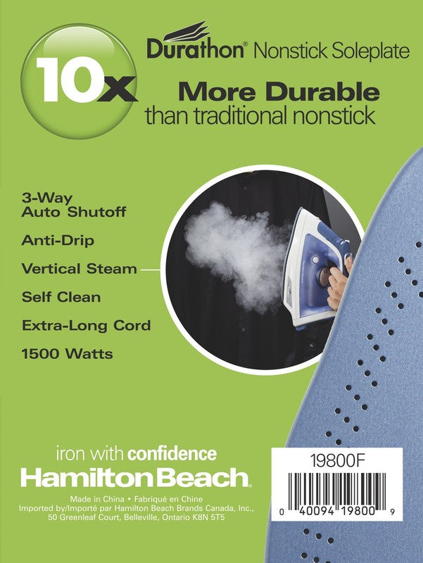 Durathon Clothing Iron, Steam Iron for Clothes with Durathon Nonstick Soleplate,9