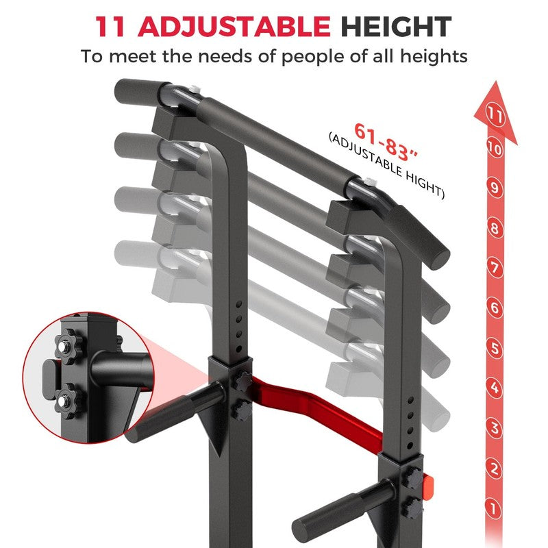 Pull up Bar Dip Station Power Tower Home Gym Equipment 300 Lb Load Steel2