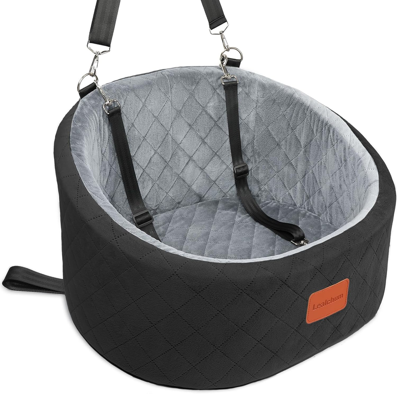 Dog Car Seat Small Dogs up to 30lbs Memory Foam Washable Anti Slip Black/Grey6