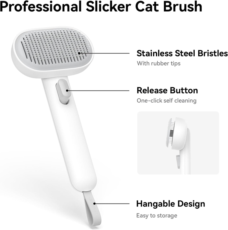 Cat Brush Shedding Cats Long Short Hair Grooming Massage Removes Loose Fur Pet1