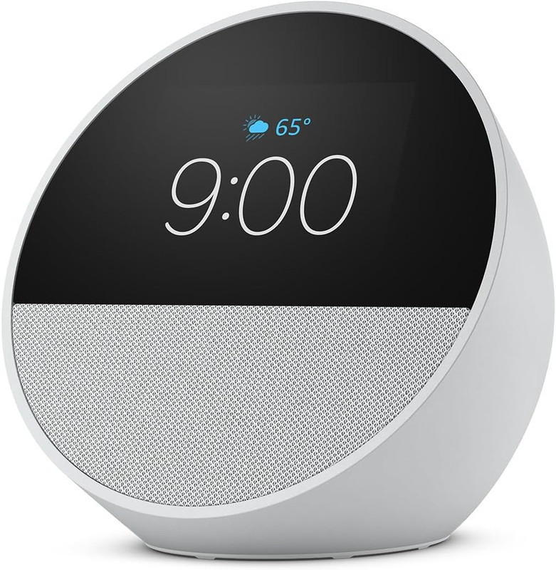 Amazon Echo Spot Smart Alarm Clock Alexa Built In Glacier White1