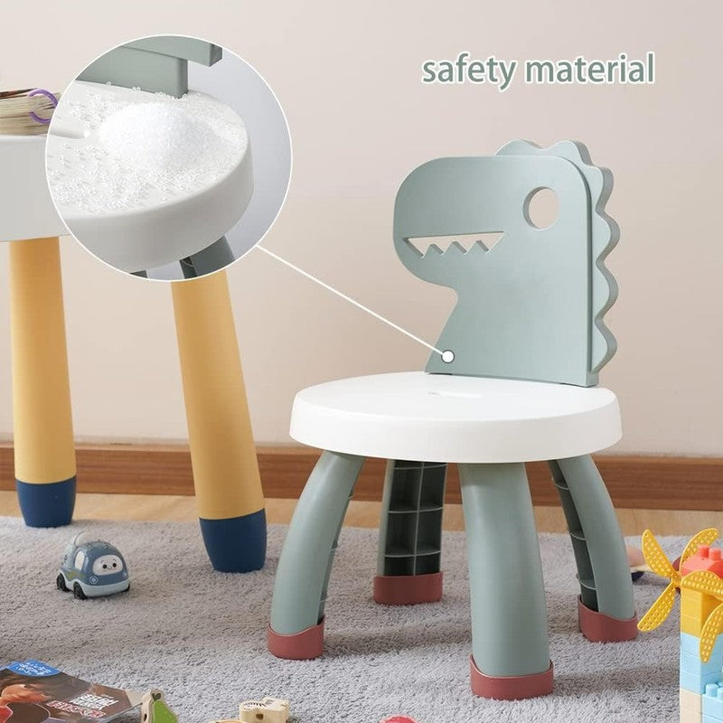 Toddler Dino Chair Plastic Kids Chair Ergonomic Step Stool Indoor Outdoor Green8