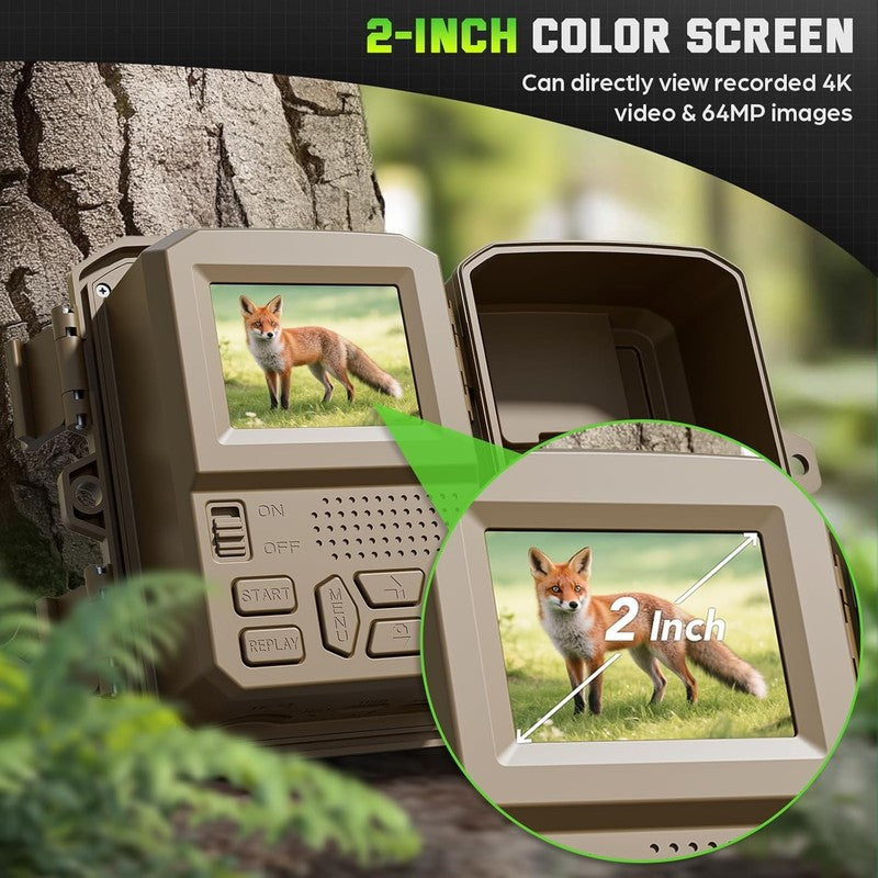 Trail Camera 4K 64MP WiFi Game Cam, Night Vision, Solar, 32GB SD, 0.2S Trigger7