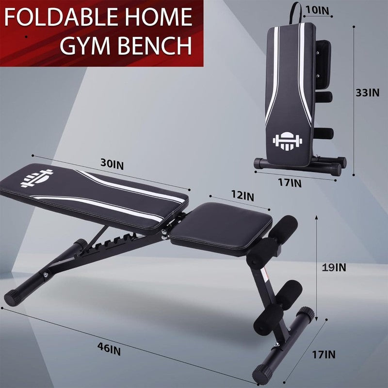 660lb Foldable Weight Bench 8-Position Incline/Flat/Decline Home Gym Workout6