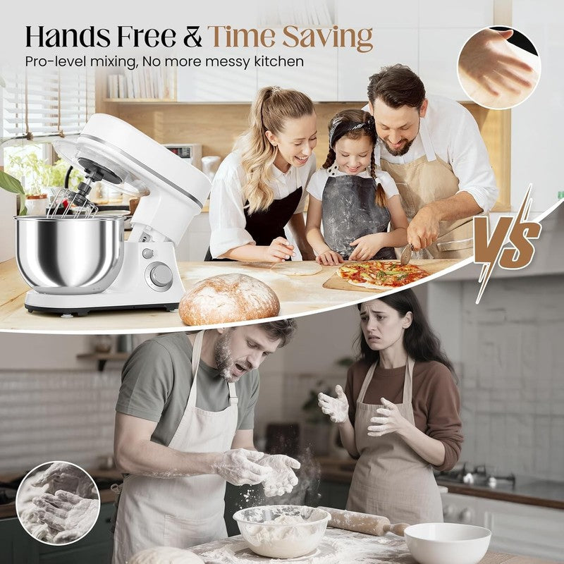 800W Stand Mixer 5.3QT 6-Speed w/ Pulse Dough Hook Whisk Beater3