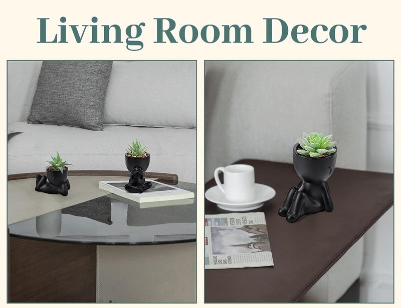 3Pcs Fake Succulents Plants Artificial for Black Bathroom Bedroom Home Living Ro4