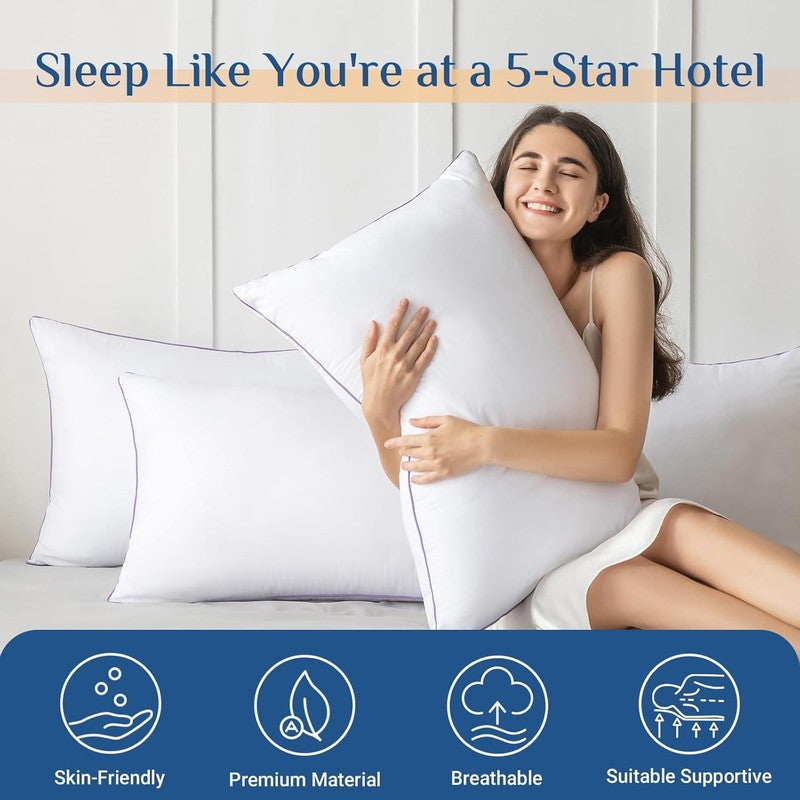 Pillows Queen Size Set of 2, Medium Support, Fluffy Hotel Quality for Sleepers1
