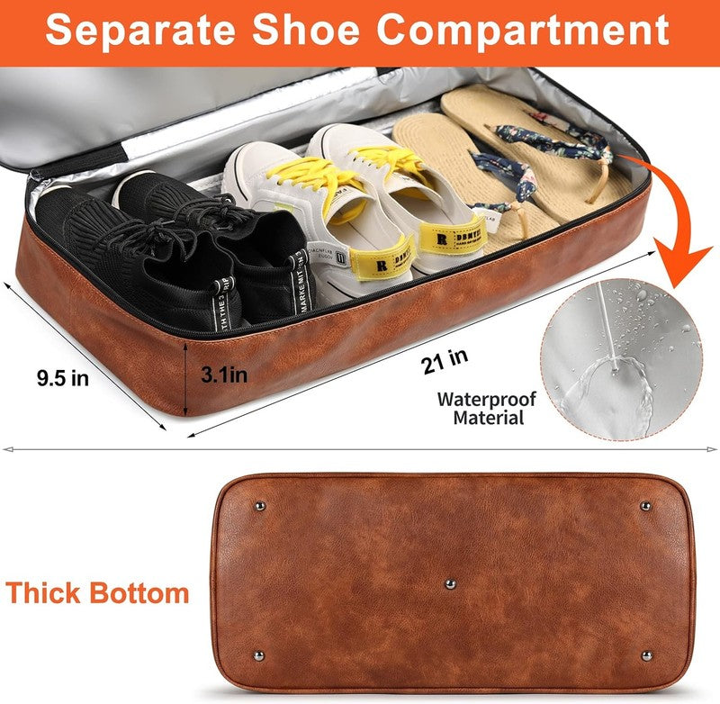 21in Weekender Duffle Bag Women 3Pc Set Carry On Travel Shoe Compartment3