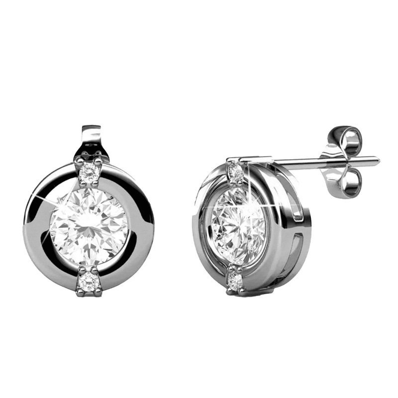 Zara 18K White Gold Plated Stud Earrings with Crystals Gift for Women7