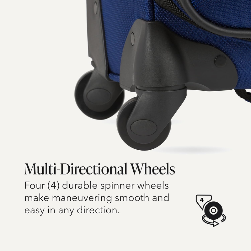 Sion Large Checked Softside Expandable Spinner Travel Suitcase Blue5