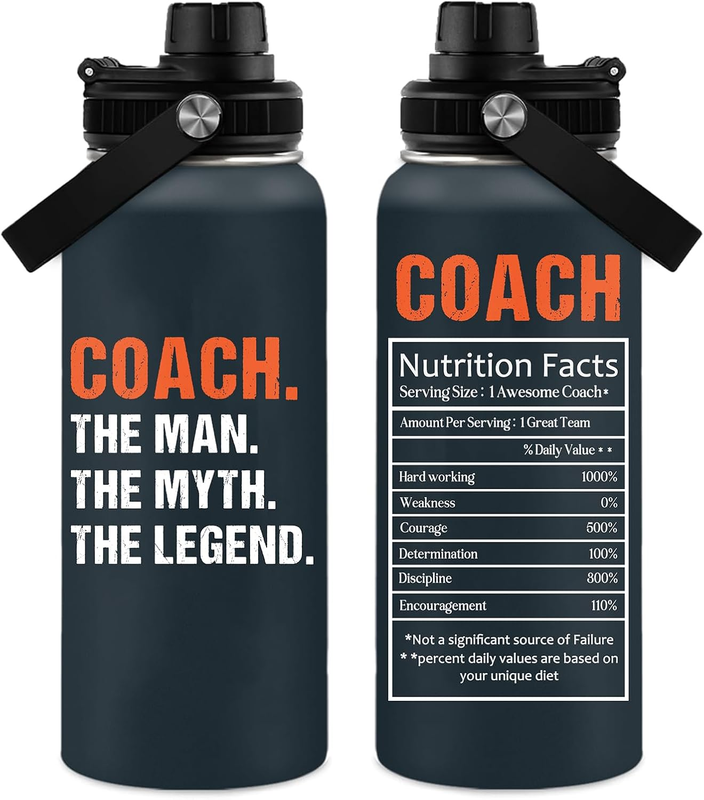 32oz Coach Water Bottle Nutrition Facts “Man Myth Legend” Coach Gift Sports9