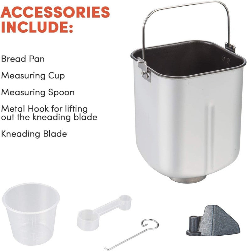 Bread Maker 2LB Black 3 Loaf Sizes 19 Menus Gluten Free2